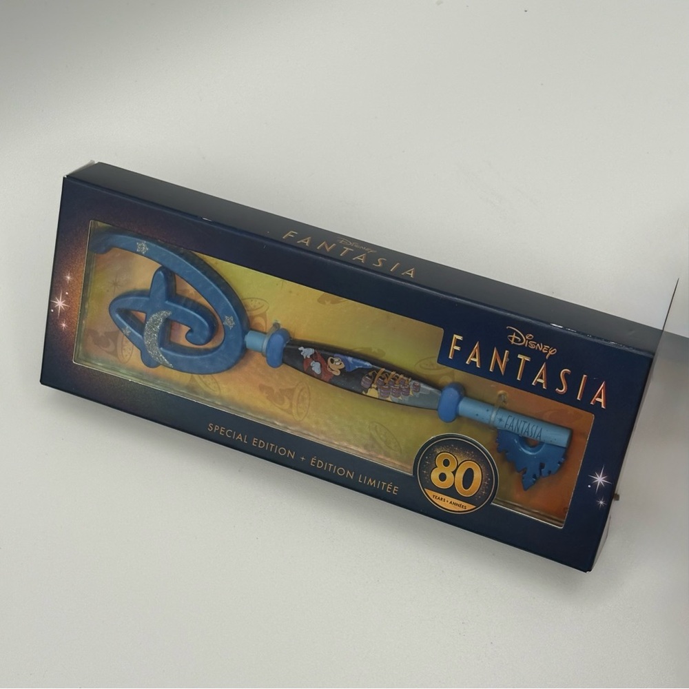 Disney Fantasia 80th Anniversary Key in Blue and Gold